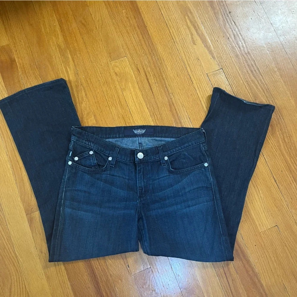 Rock and Republic Dark Blue Bedazzled Pocket Wide Leg Jeans B3 - Picture 1 of 6